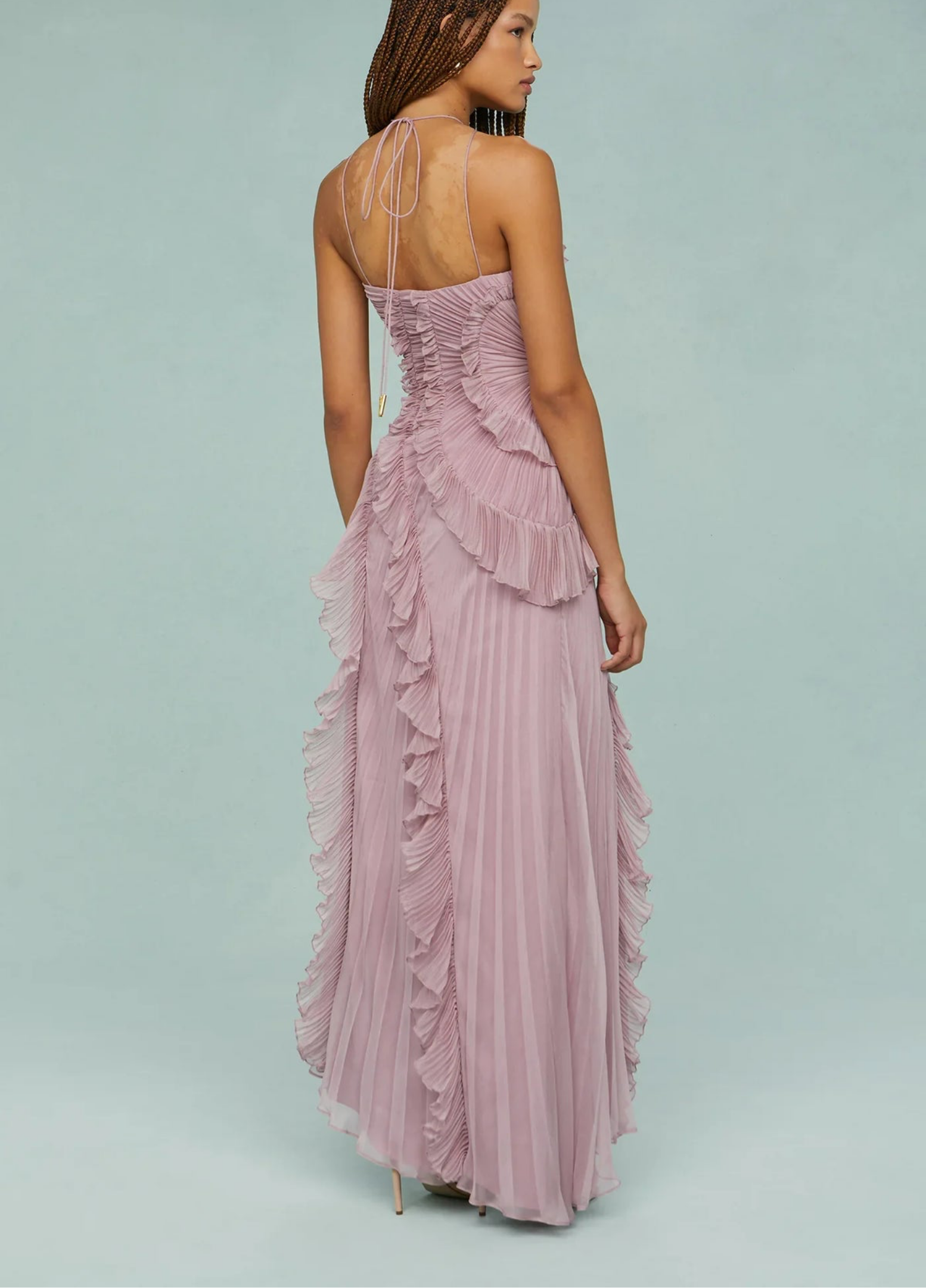 Lavirea Sculpted Pleats One-Shoulder Dress