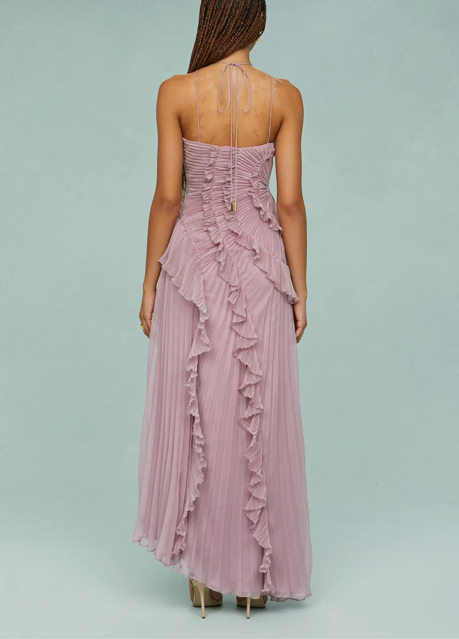 Lavirea Sculpted Pleats One-Shoulder Dress